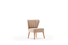 Fauteuil style scandinave Wapedale Velours Blanc crème