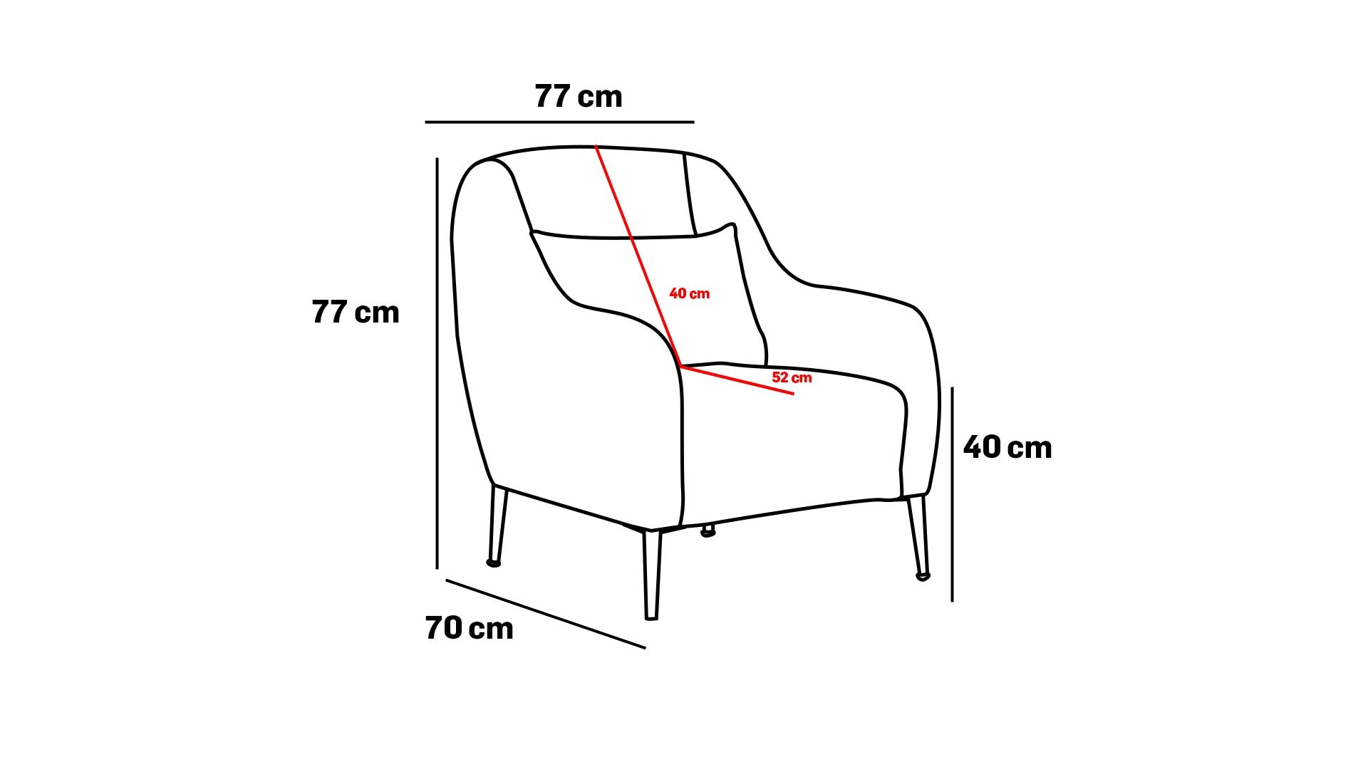 Fauteuil Juanita Tissu Anthracite