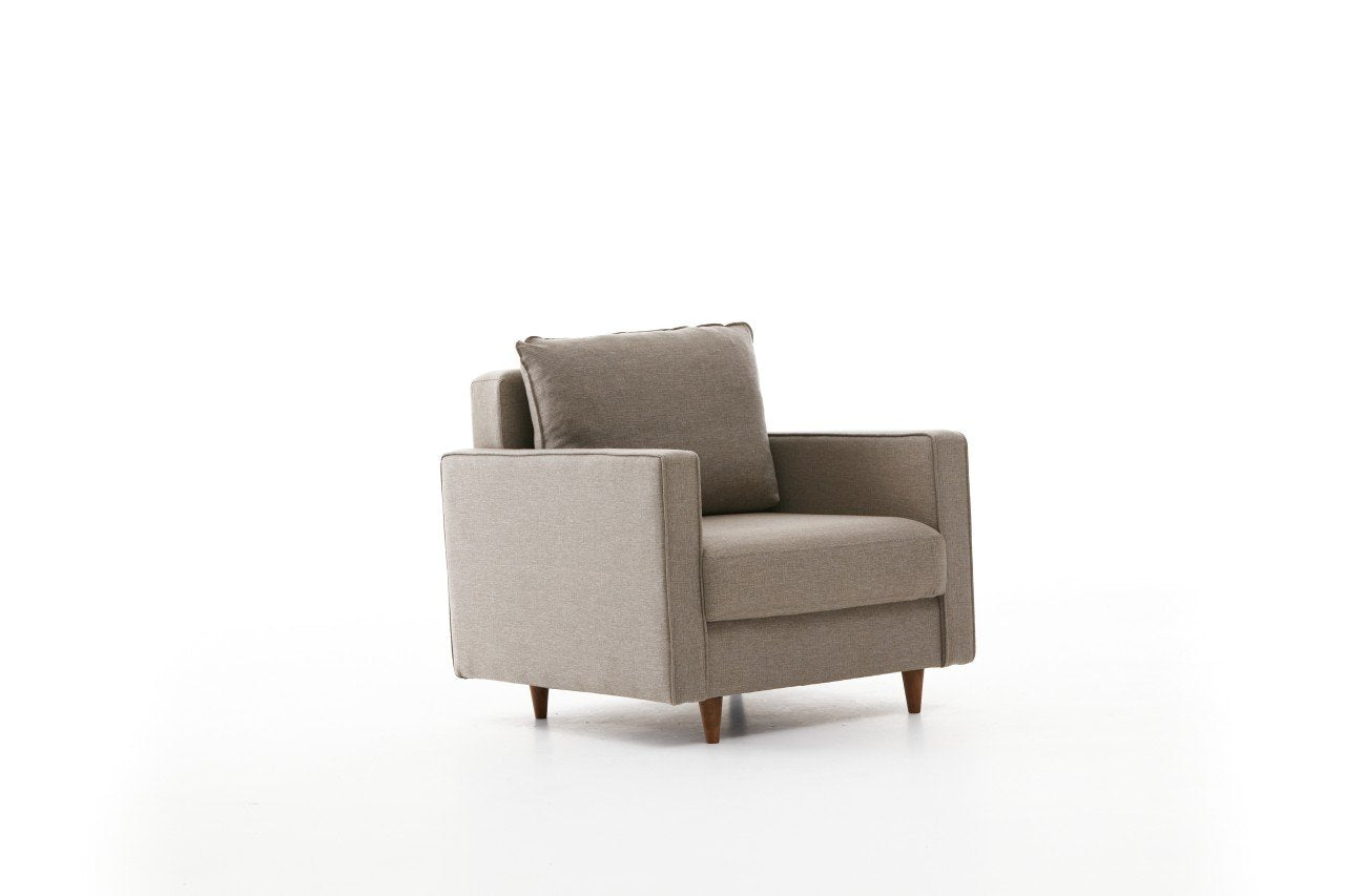 Fauteuil moderne Evania Tissu Taupe