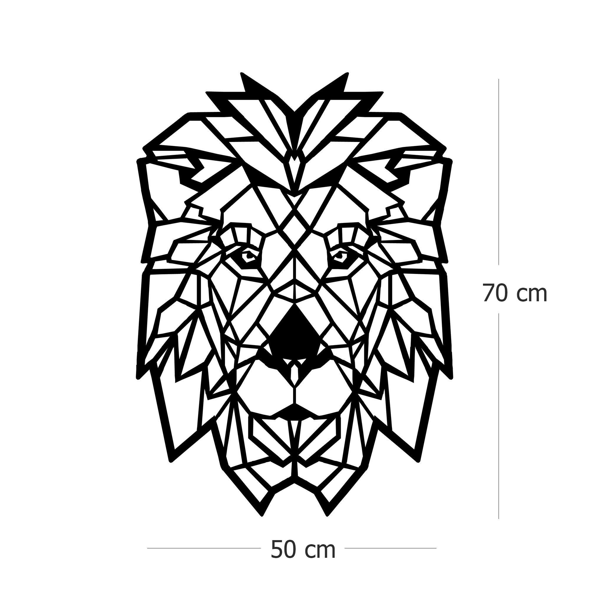 Décoration murale géométrique Aleth L50xH70cm Tête de lion  Métal Noir