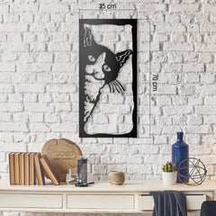 Décoration murale chat Weluke L35xH70cm Métal Noir