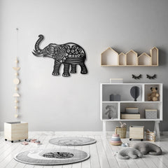 Décoration murale éléphant Luma L65xH50cm Métal Noir