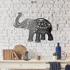 Décoration murale éléphant Luma L65xH50cm Métal Noir