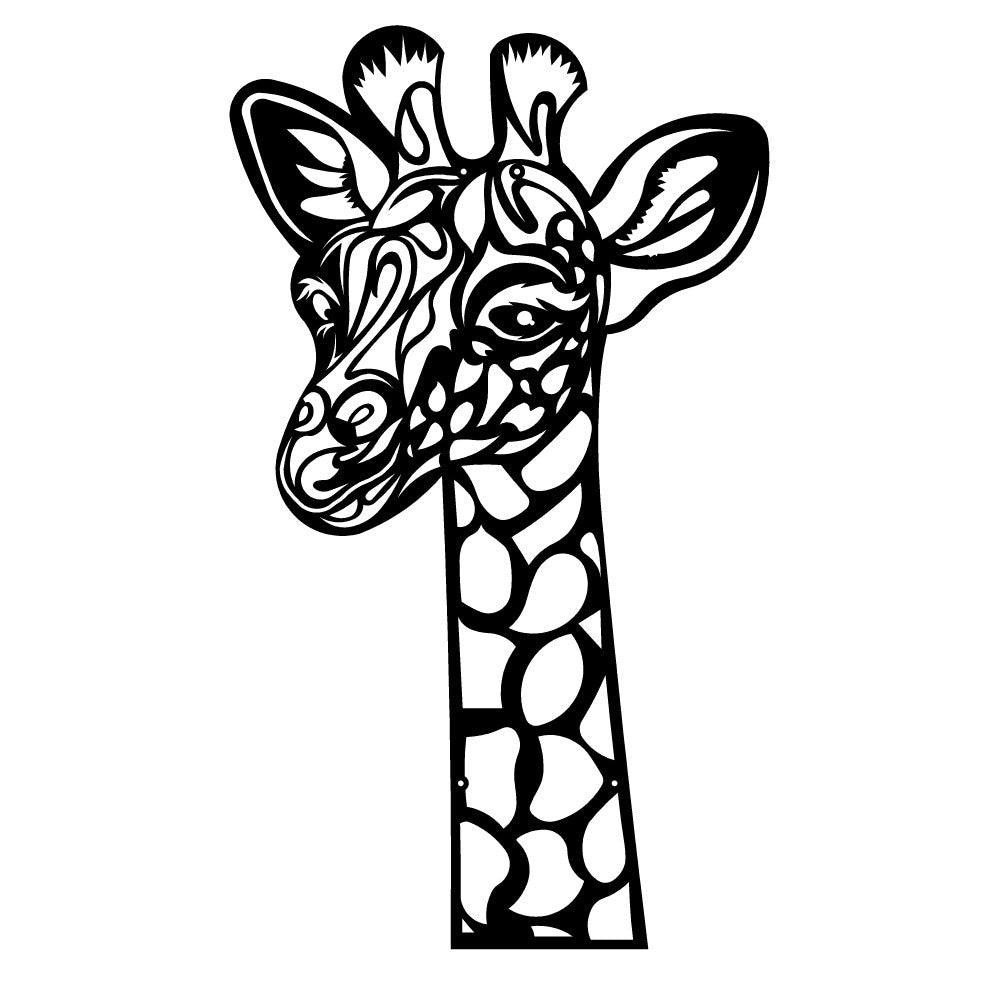 Décoration murale girafe Serca L41xH70cm Métal Noir