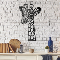 Décoration murale girafe Serca L41xH70cm Métal Noir