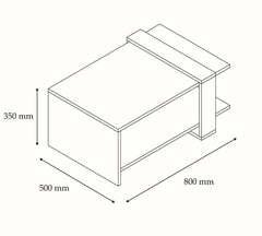 Table basse Kailua L80cm Bois foncé et Blanc