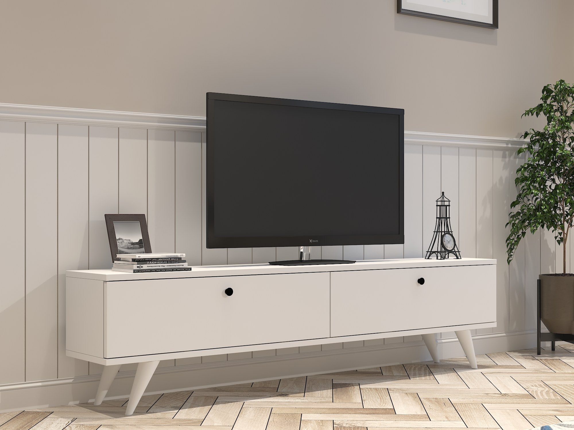 Meuble Tv Dozia L160cm Blanc