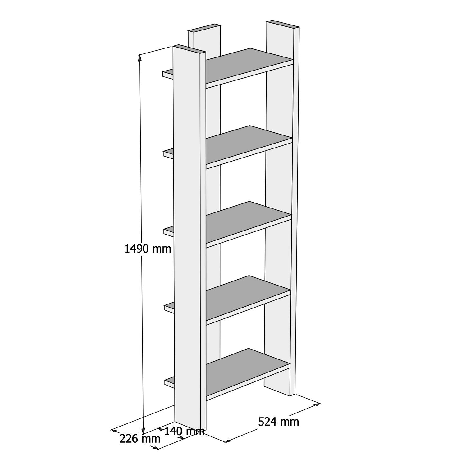 Étagère bibliothèque Hanida L52,4cm Bois clair