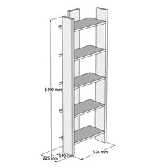 Étagère bibliothèque Hanida L52,4cm Bois clair