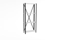 Étagère bibliothèque style industriel Levada L60cm Métal Noir et Bois Blanc