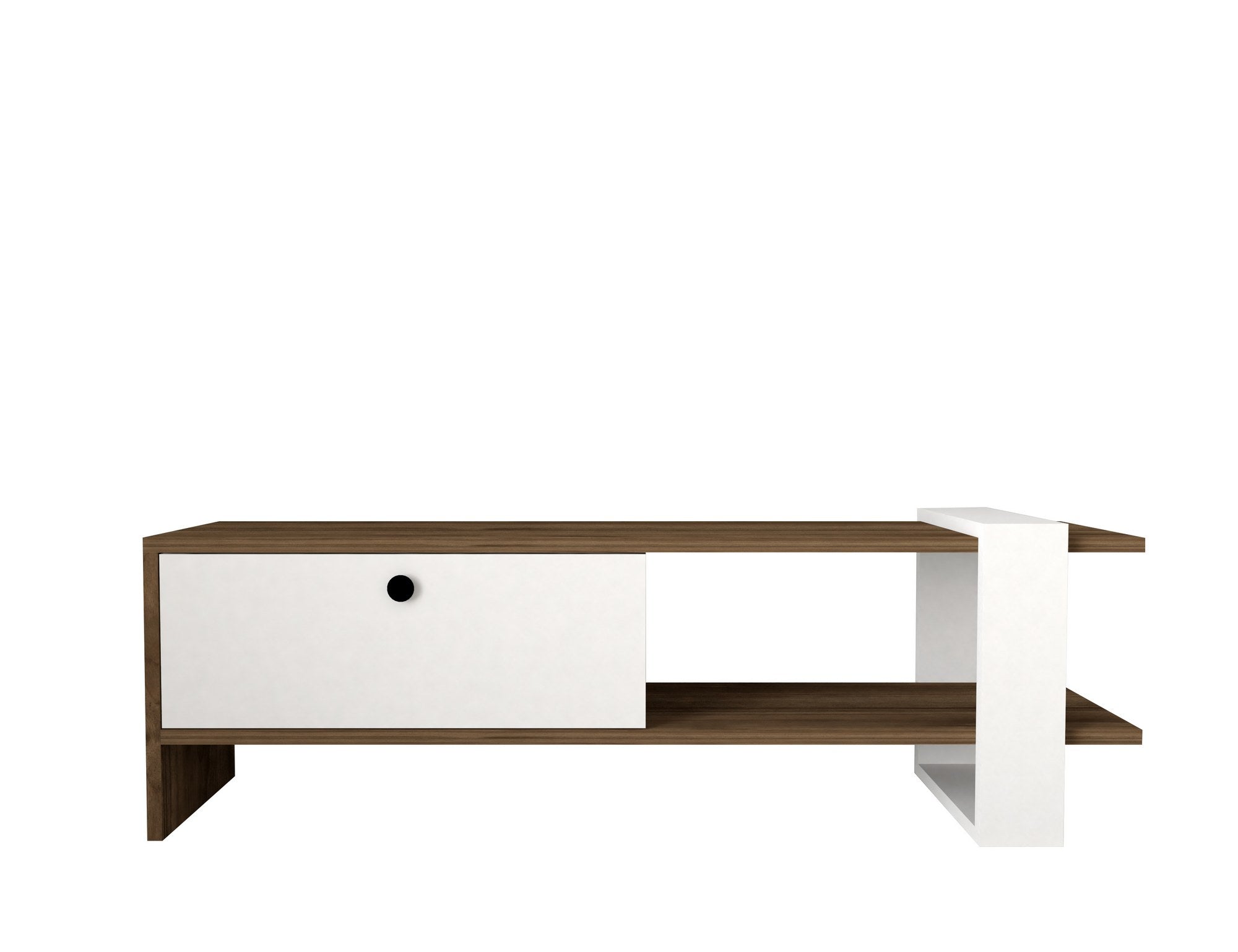 Ensemble de meuble de salon Kailua L80cm 3 meubles Bois foncé et Blanc