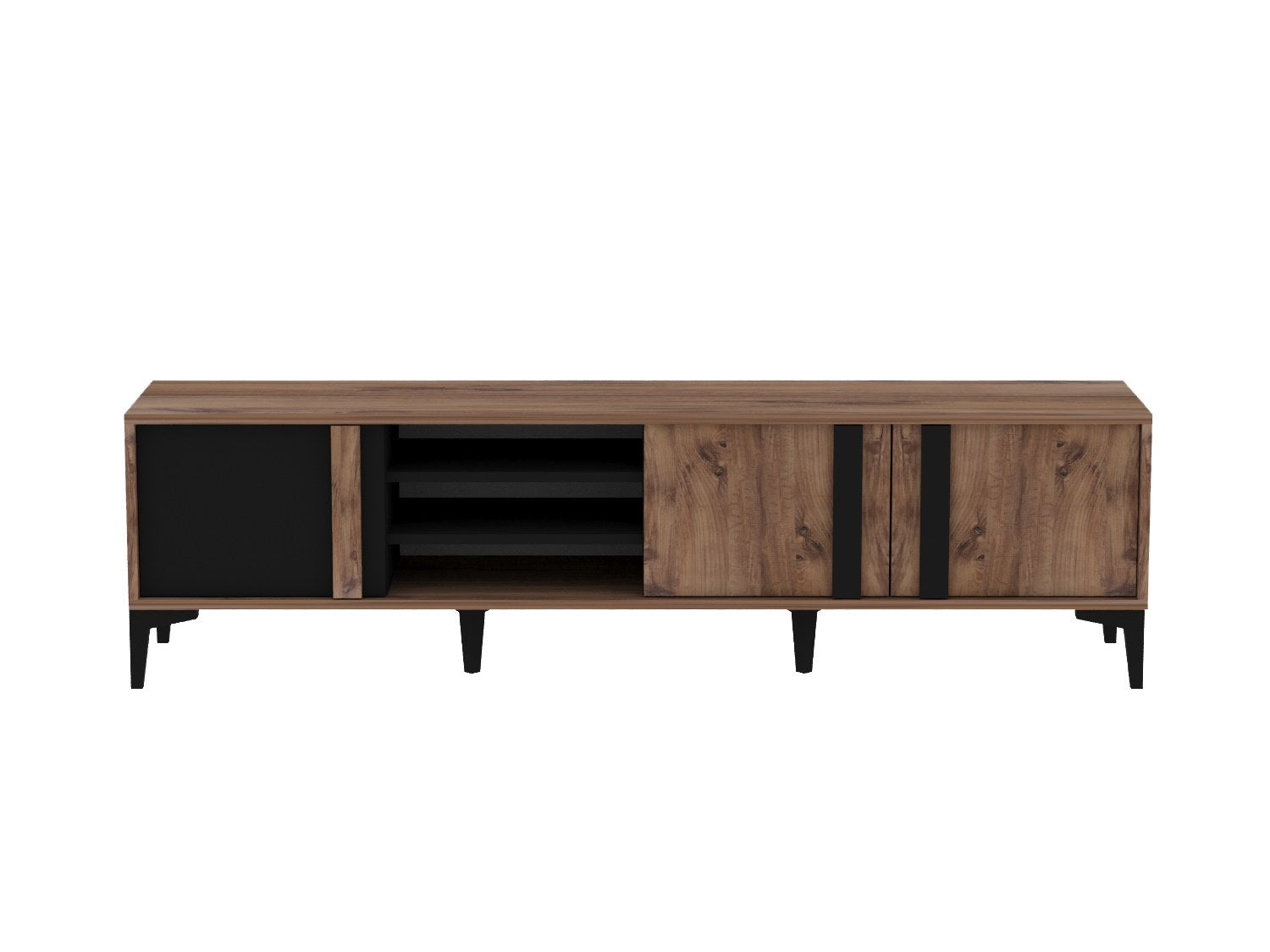 Ensemble meuble de salon style industriel Bois foncé et Anthracite