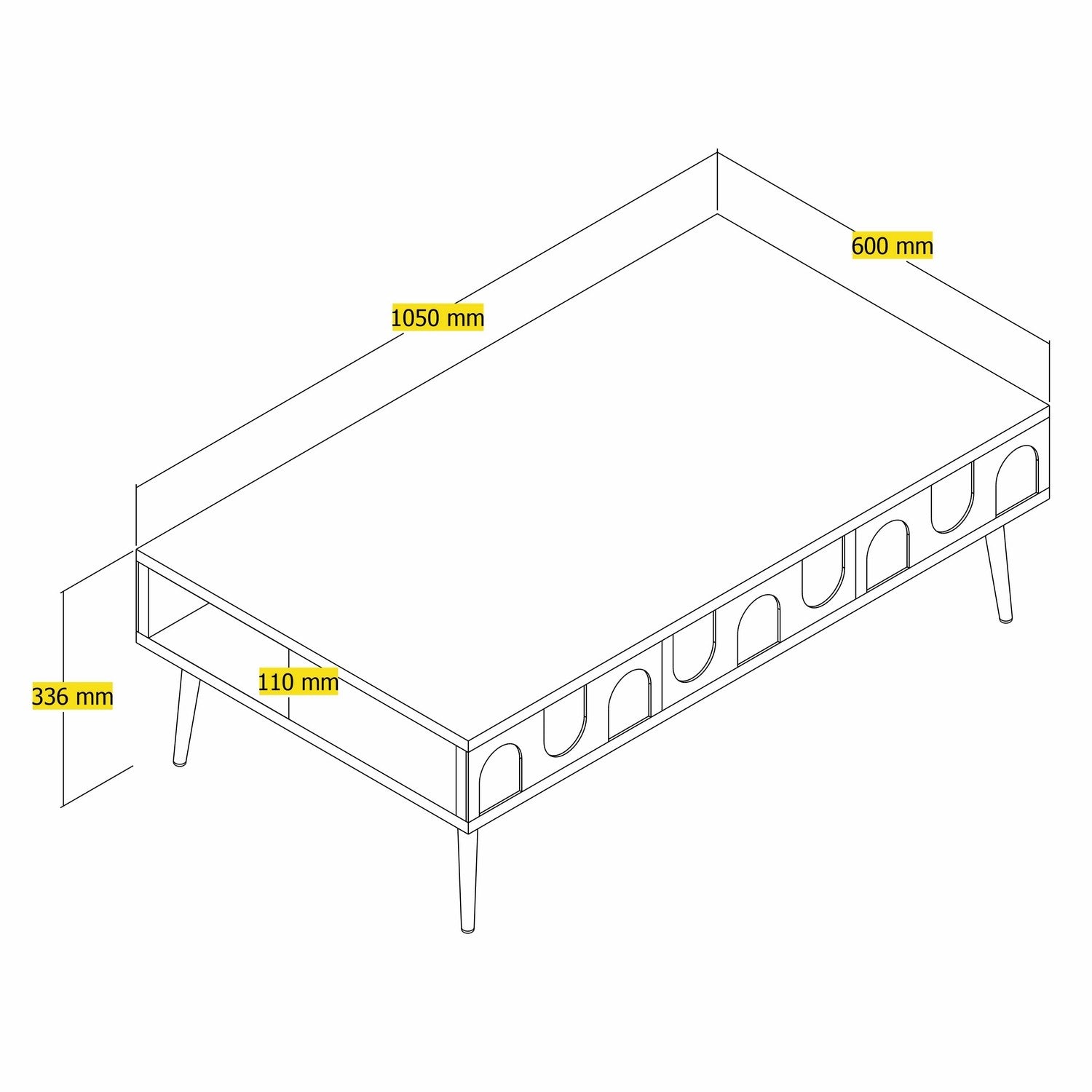 Table basse design Ponzay L105cm Crème et Or