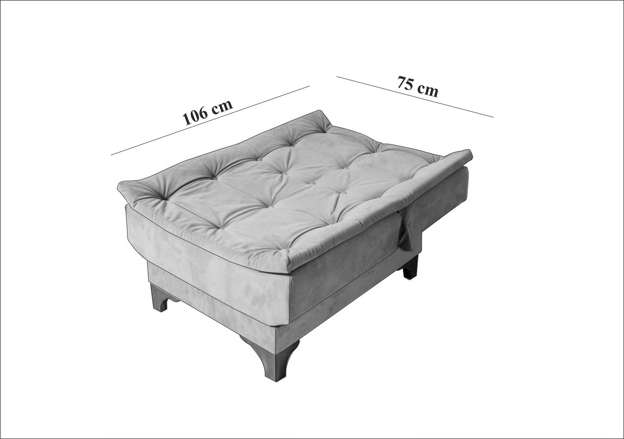 Chaise / Fauteuil convertible Lefkada Tissu Blanc crème et Bleu