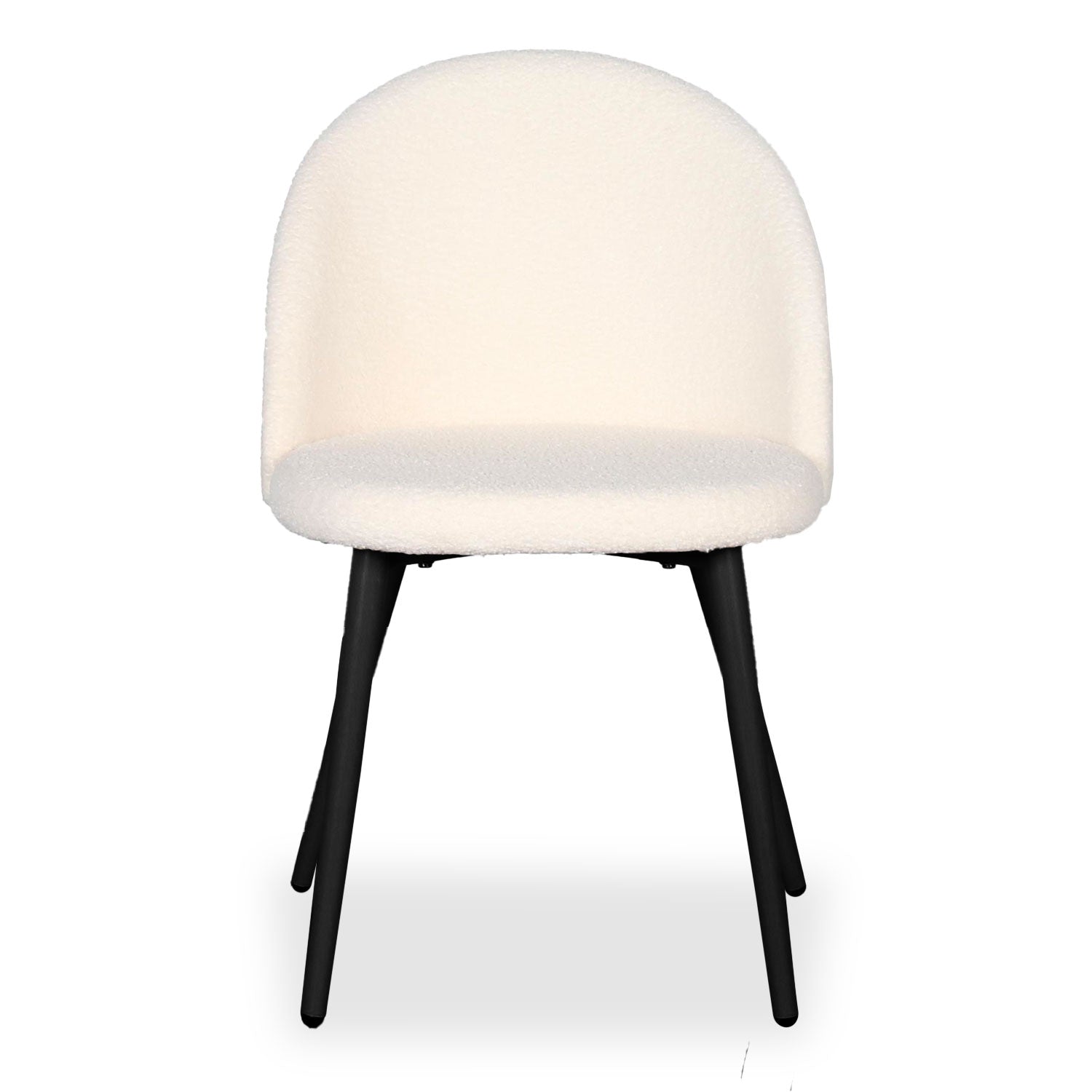 Lot de 2 chaises Maury Métal noir et Tissu bouclette Crème