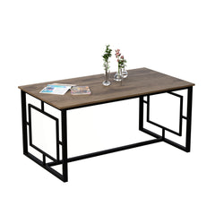 Table de salle à manger Alyan L160cm Bois foncé et Noir