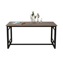 Table de salle à manger Alyan L160cm Bois foncé et Noir