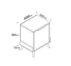 Table de chevet Annola Bois foncé et Blanc