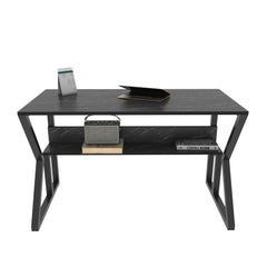 Bureau design Wayky L120cm Effet marbre Noir et Noir