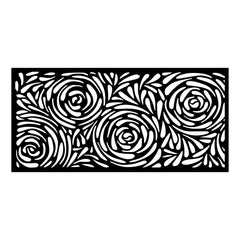 Décoration murale Florino L100x48Hcm Motif abstrait, roses Métal Noir