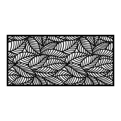 Décoration murale Hojina L100x48Hcm Motif Feuilles Métal Noir