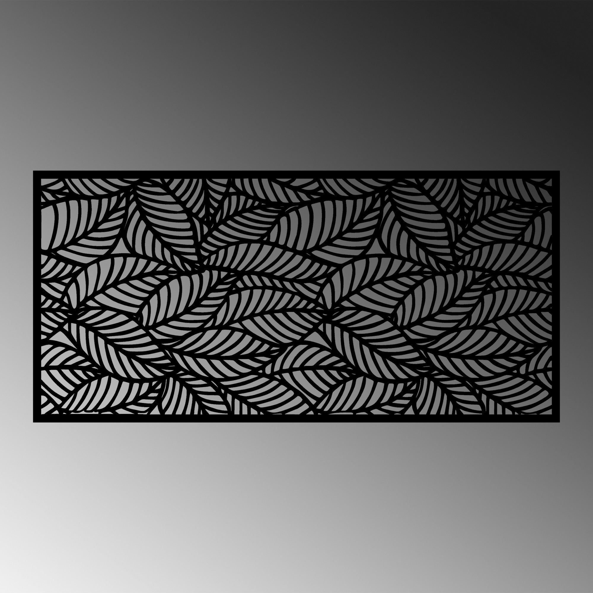 Décoration murale Hojina L100x48Hcm Motif Feuilles Métal Noir