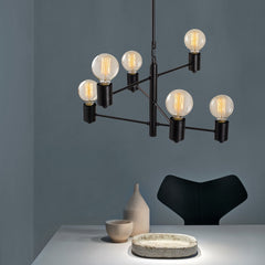 Suspension moderne 6 lampes Sobka D61cm Métal Noir