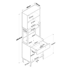 Buffet de cuisine 4 portes et tiroir Ariane L60cm Blanc