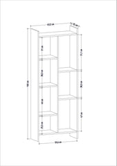 Étagère bibliothèque Coldo L63,2cm Blanc et Anthracite