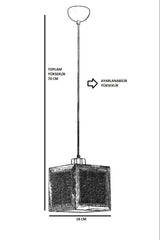 Suspension moderne à cannage Guzal L26xH26cm Rotin Naturel et Bois foncé