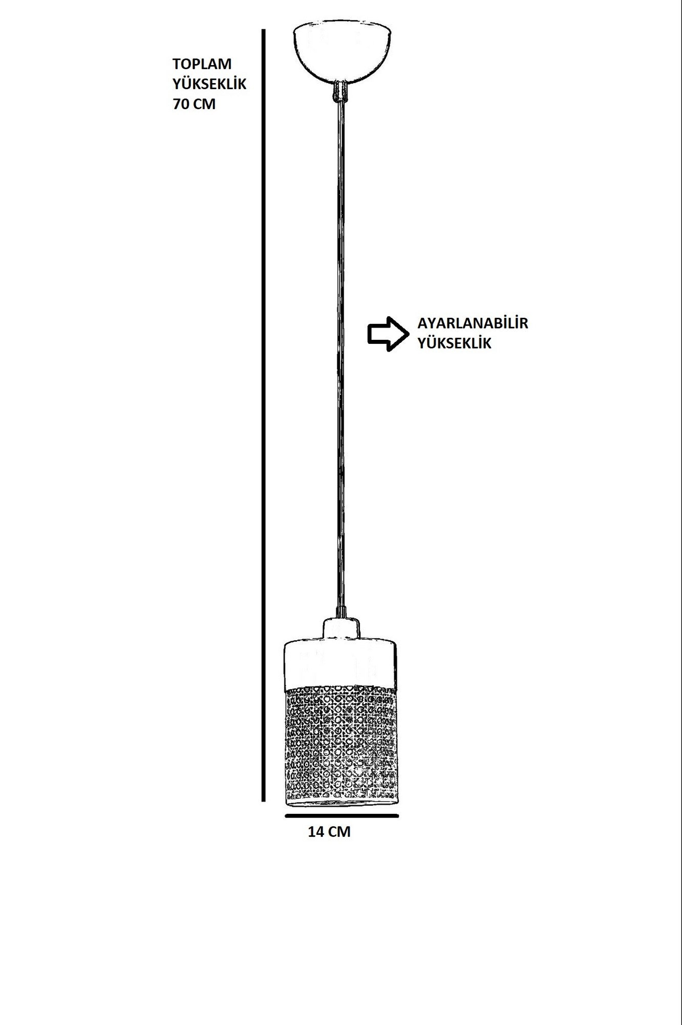 Suspension moderne avec cannage Zeuris D14cm Rotin Naturel et Métal Or