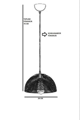 Suspension à grillage Lonna D28xH70cm Métal Noir