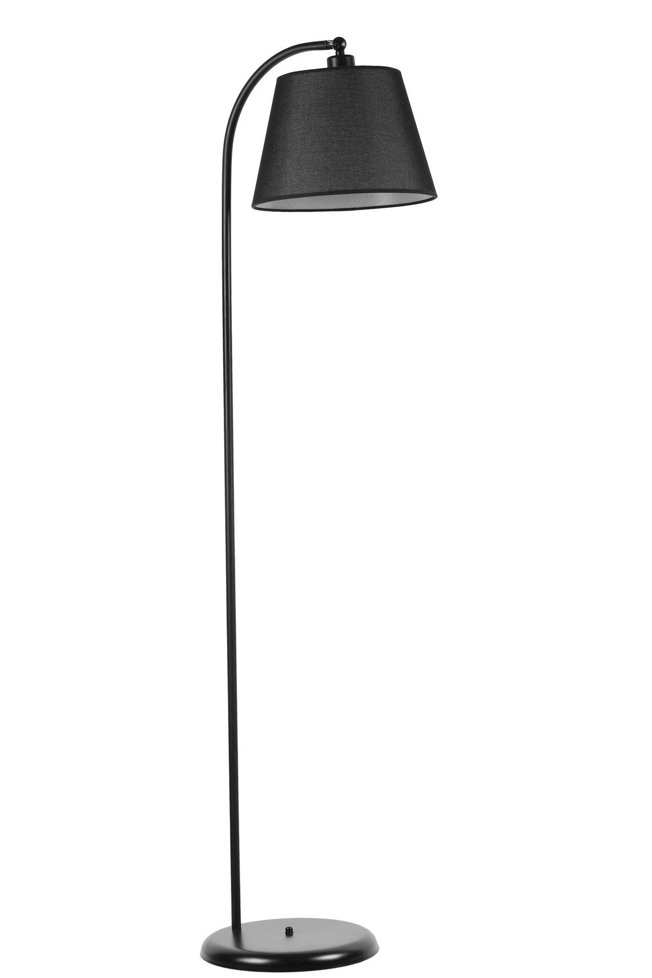 Lampadaire arc moderne Izra H154cm Abat jour conique et Métal Noir