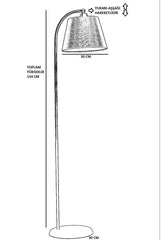 Lampadaire arc moderne Izra H154cm Abat jour conique et Métal Noir