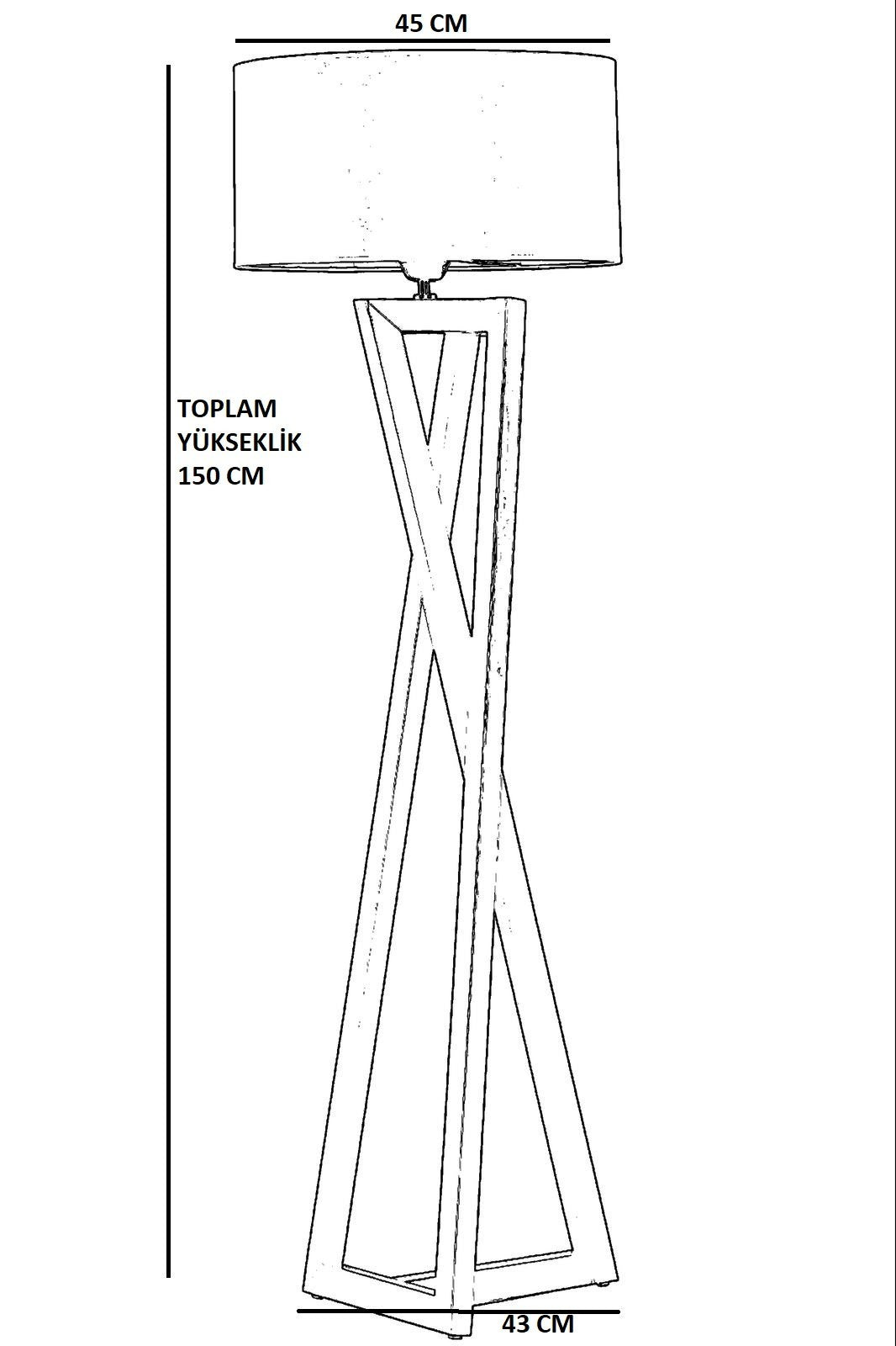 Lampadaire design Ciol H166cm Abat jour à cannage Beige avec support Bois Noir