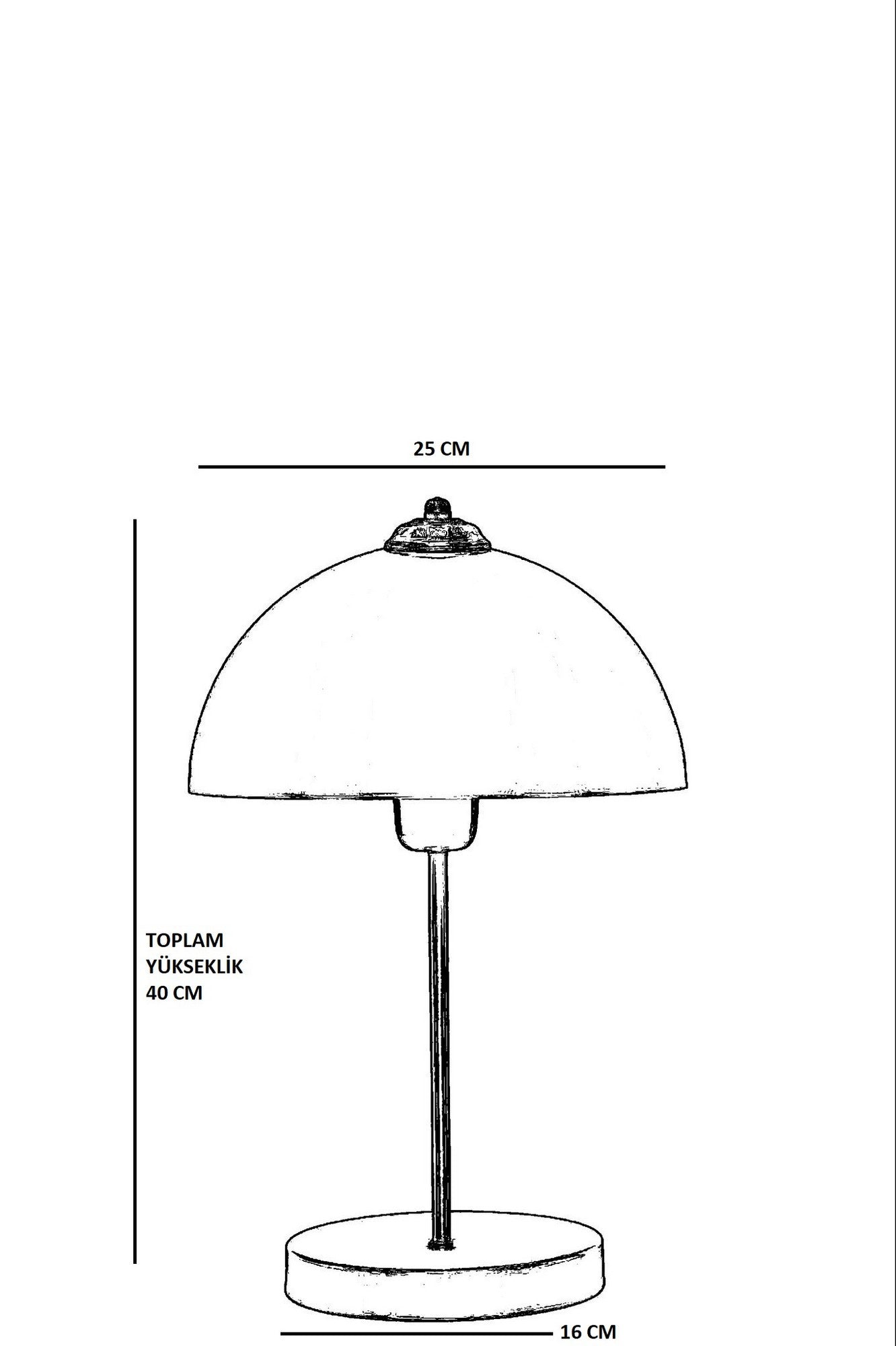 Lampe à poser moderne About jour Champignon Louno D25cm Métal Or