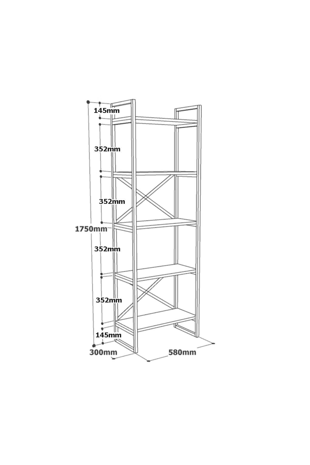 Étagère bibliothèque style industriel Opawa L58cm Bois clair et Métal Noir