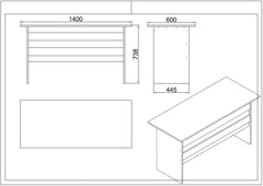 Ensemble de bureau 6 pièces Busymo Bois foncé et Anthracite