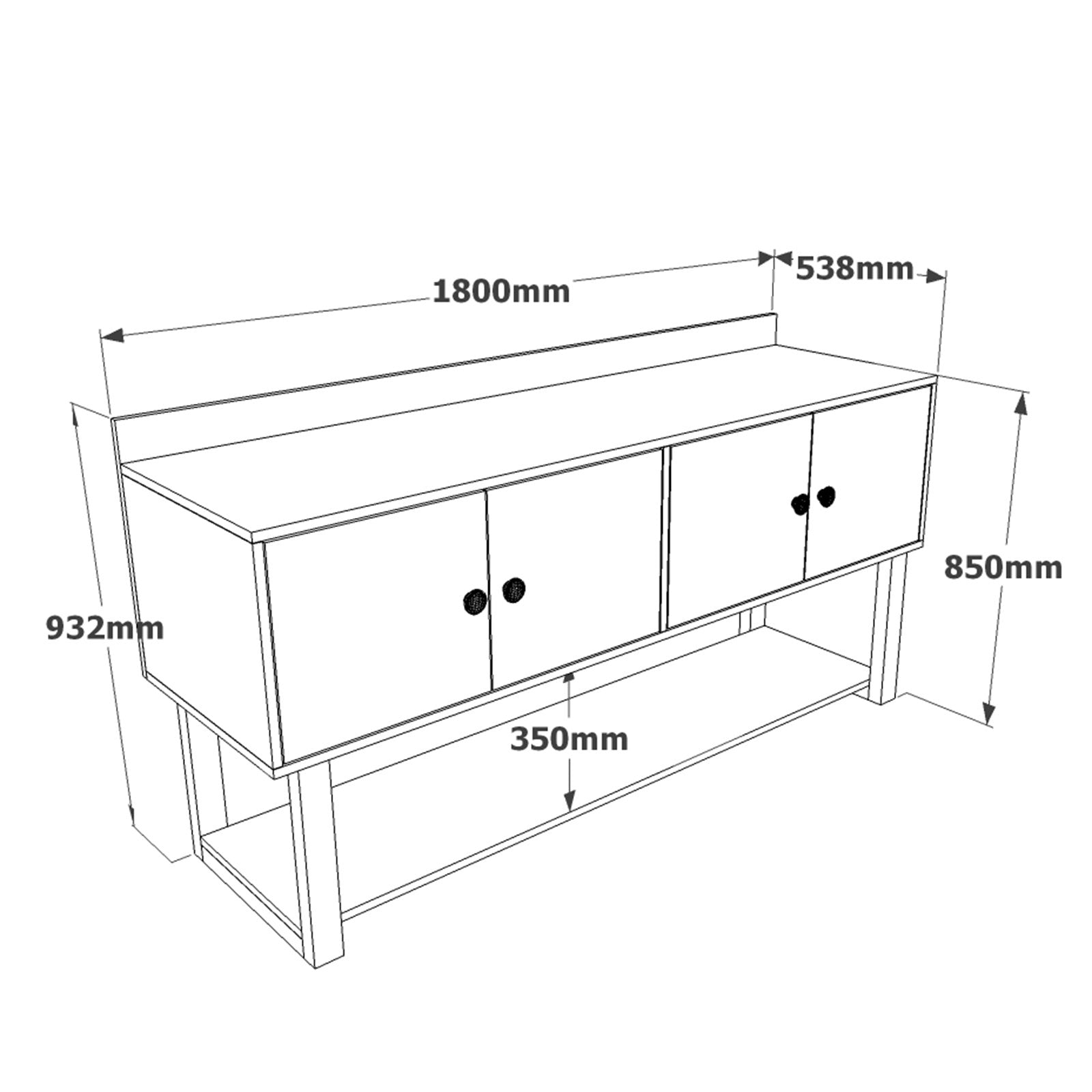 Ensemble de bureau 4 pièces Novag Bois foncé et Anthracite