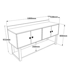 Ensemble de bureau 4 pièces Novag Bois foncé et Anthracite