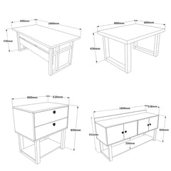 Ensemble de bureau 6 pièces Novag Bois foncé et Anthracite