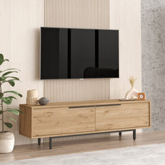 Meuble TV Evelis L160cm Bois clair