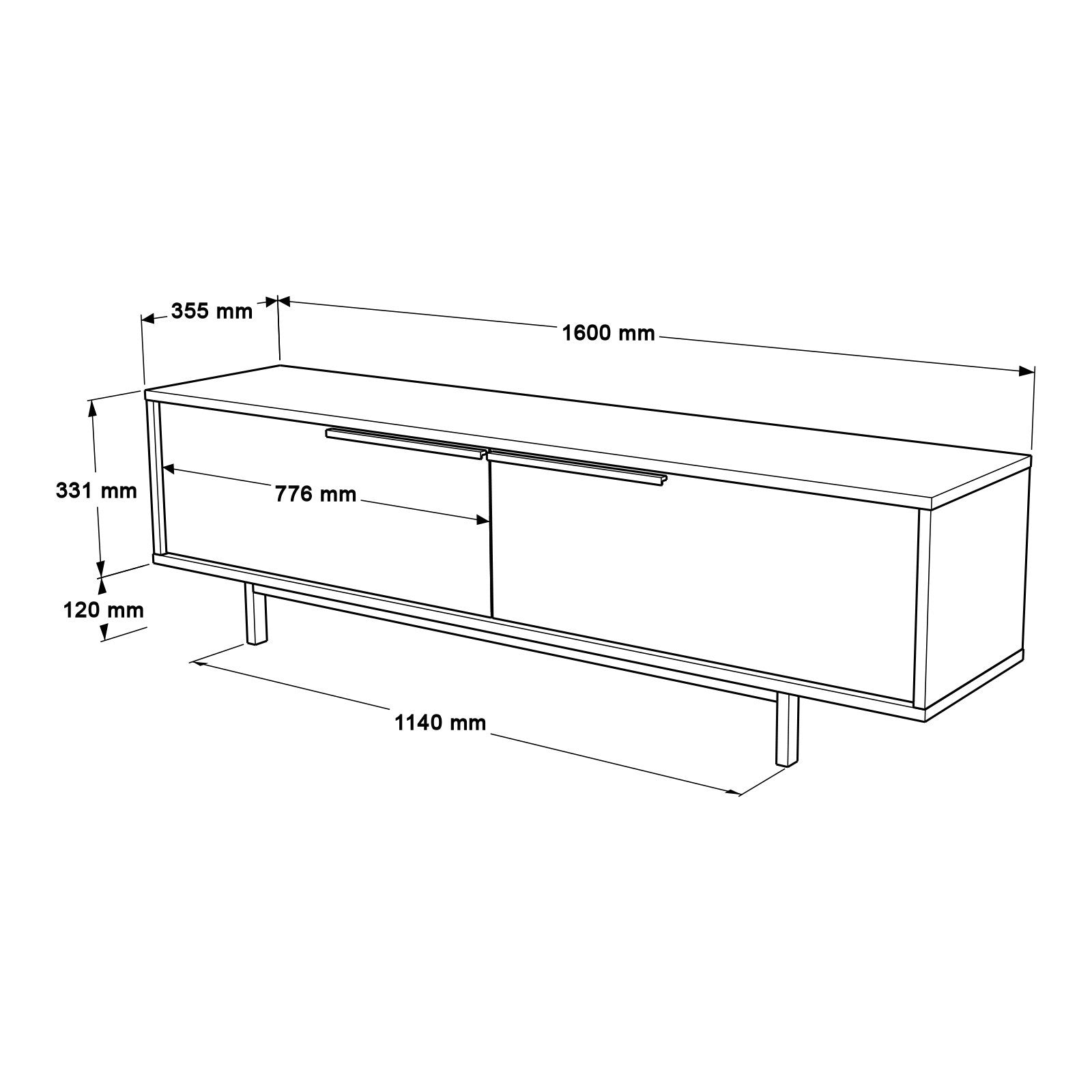 Meuble TV Evelis L160cm Bois clair