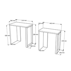 Set de 2 tables basses gigognes Tatarol Bois clair et Métal Noir