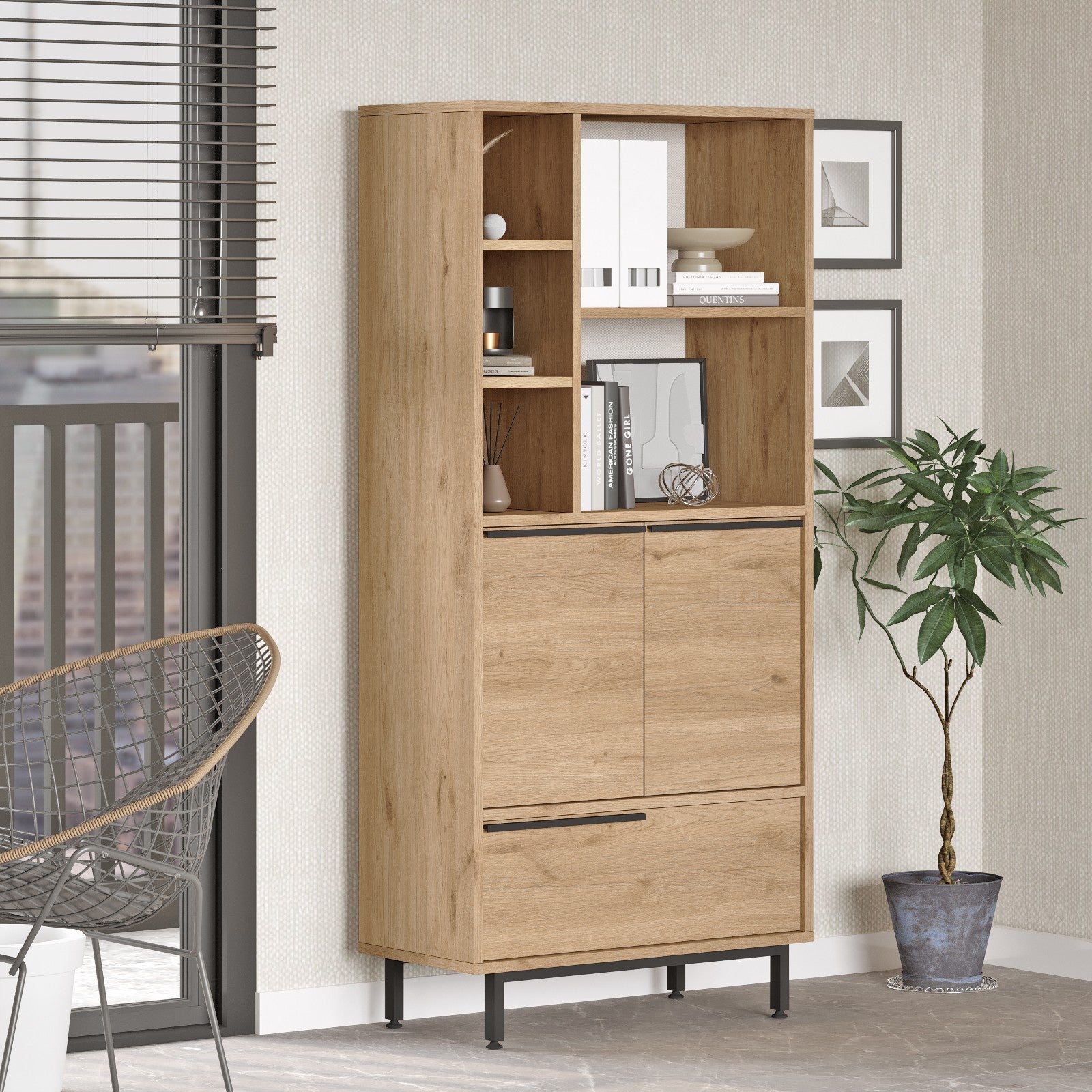 Bibliothèque Evelis L75cm Bois clair