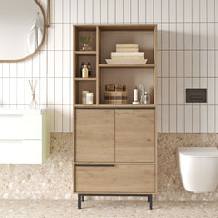 Meuble de salle de bain Evelis L75cm Bois clair