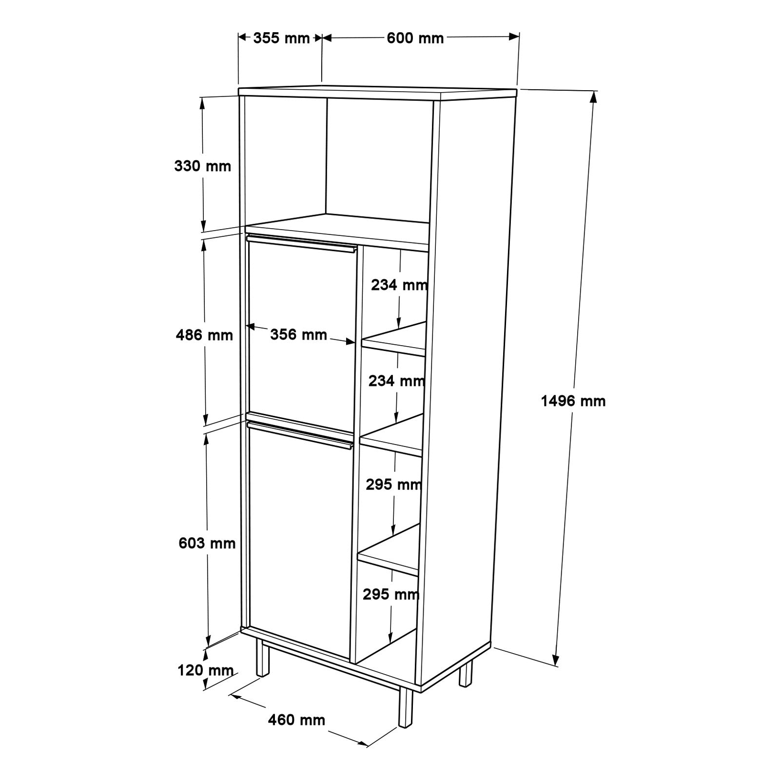 Meuble de cuisine Evelis L60cm Bois clair