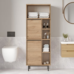 Meuble de salle de bain Evelis L60cm Bois clair