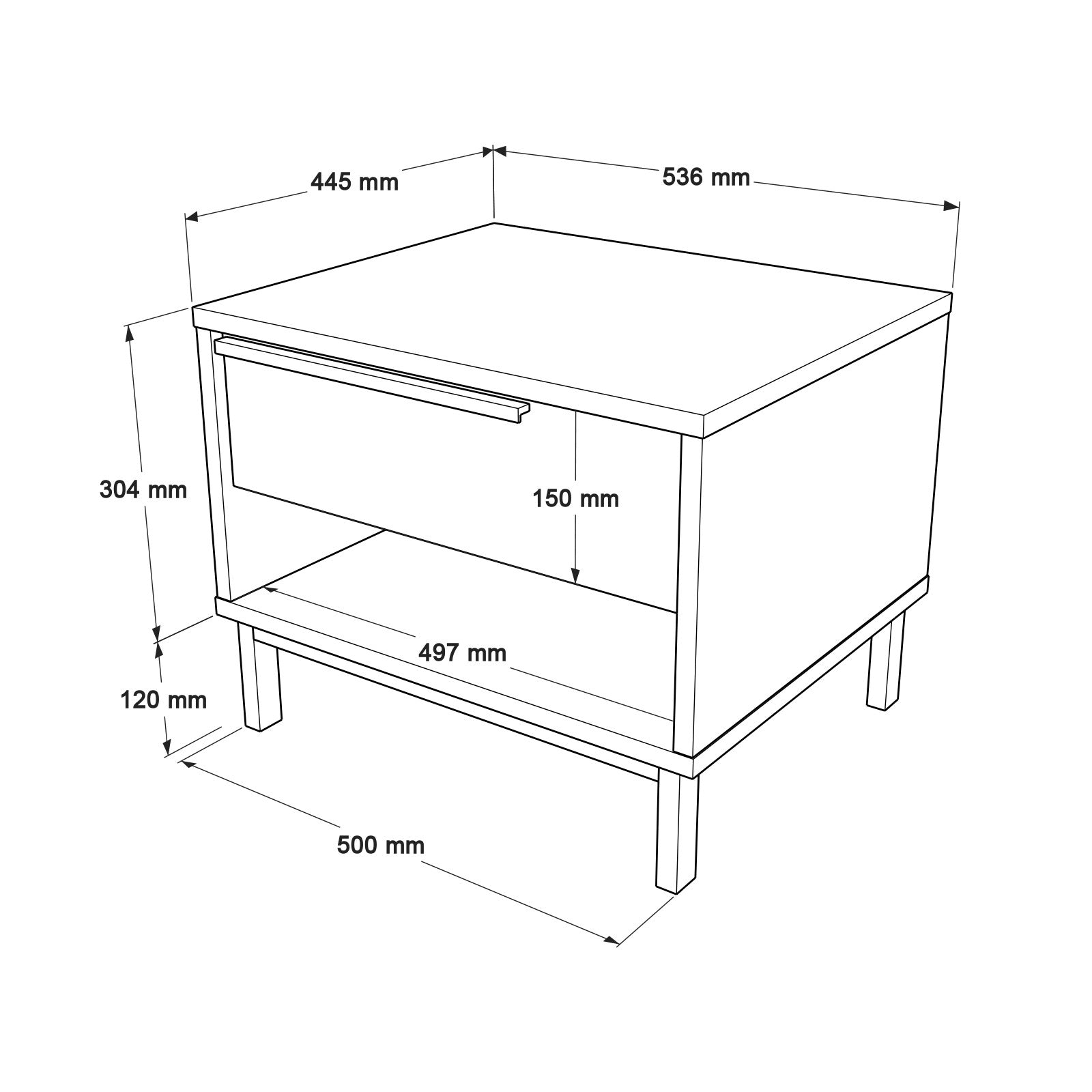 Table de chevet 1 tiroir Evelis Bois clair