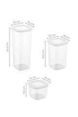 Lot de 9 boîtes de conservation 3 dimensions Vezan Blanc transparent